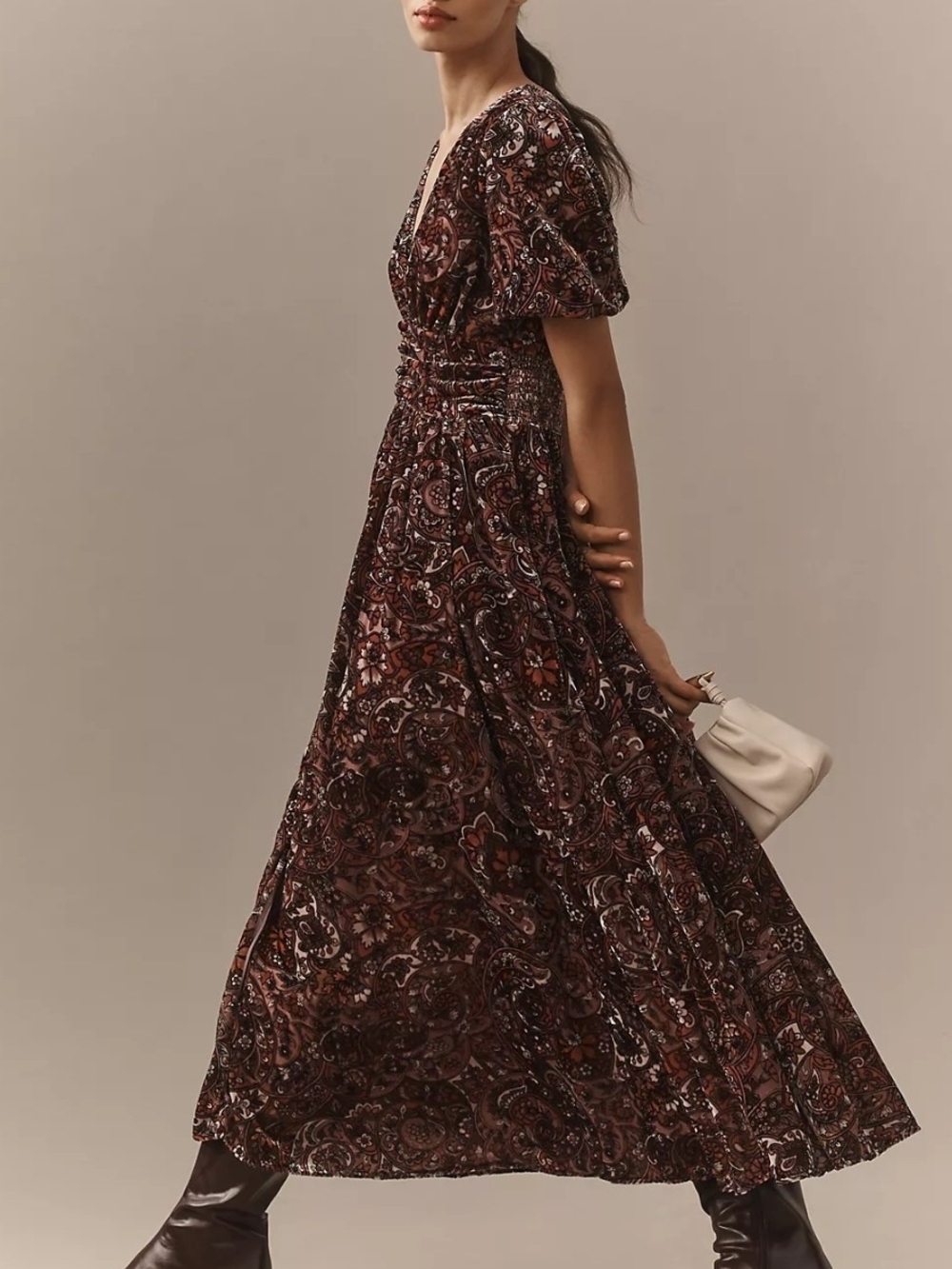 Anthropologie Katerina Button-Front Dress: Velvet Edition - Picture 2 of 8